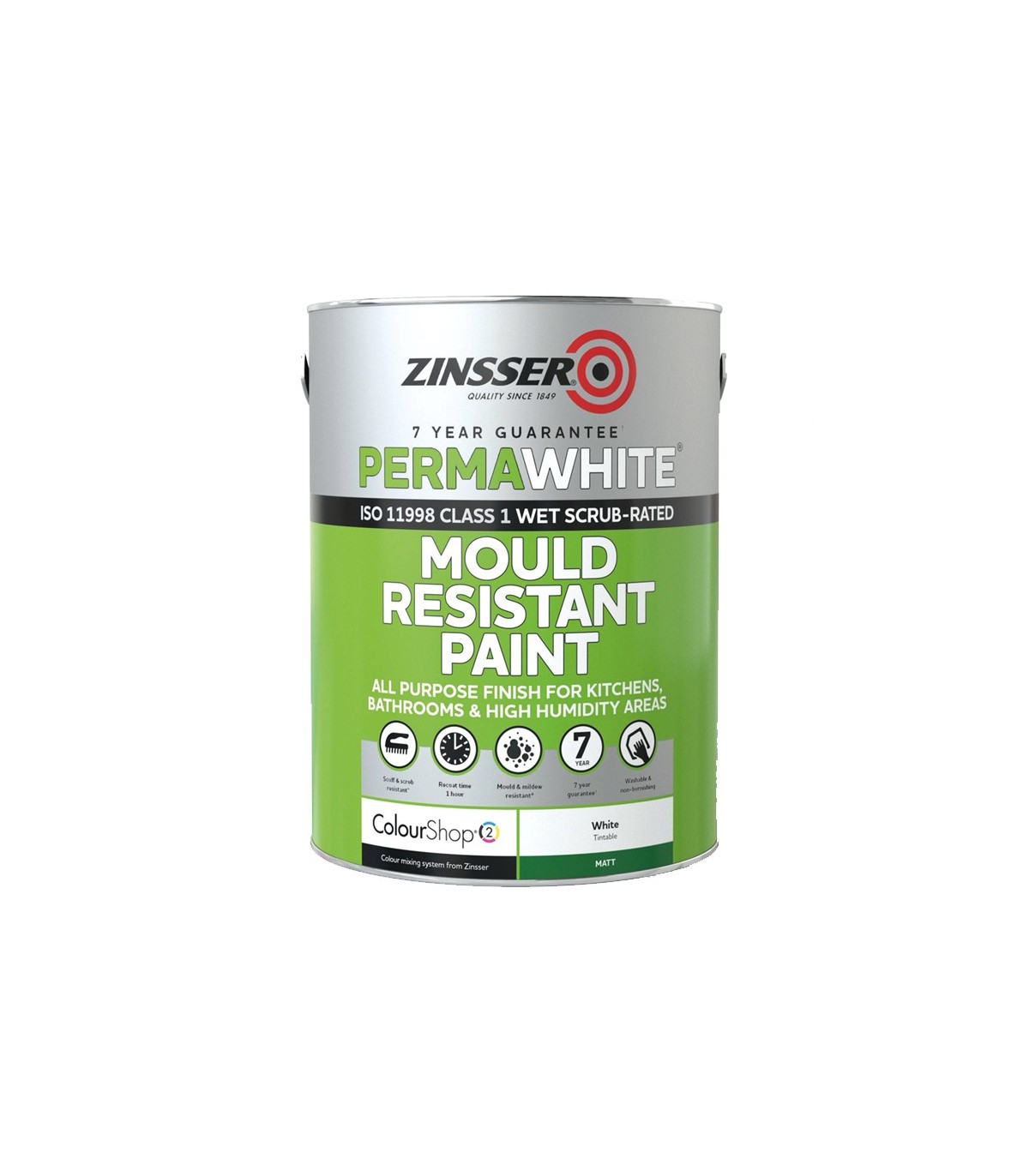 Zinsser Perma White Mould Resistant Interior Ideal For Use On Bathrooms Laundry Rooms Changing Rooms Etc