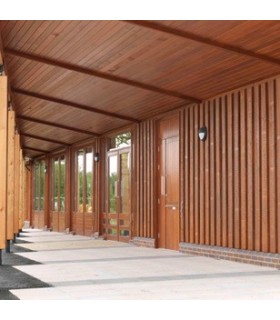A long lasting satin gloss semi-transparent wood finish for exterior woodwork.