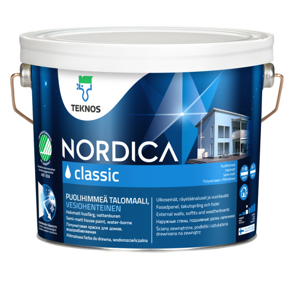 Teknos Nordica Classic, Semi-Matt, Opaque Wood Paint
