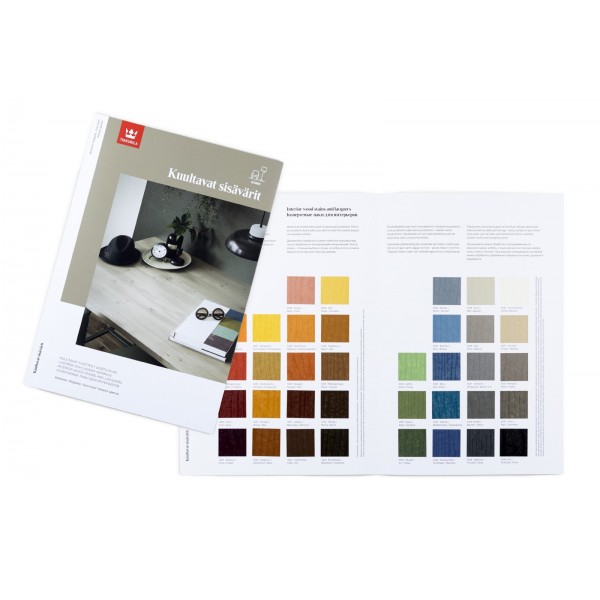 Tikkurila Kuultavat Sisavarit – Interior Woodstains Colour Card