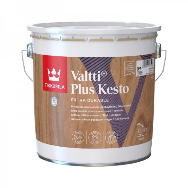 Tikkurila Valtti Plus Kesto Semi-Transparent Wood Stain/Finish for Exterior Wood